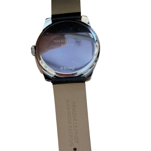 Mickey Mouse Big Face Watch Leather Band Collectors Tin SII Marketing Internat'l - Picture 6 of 8